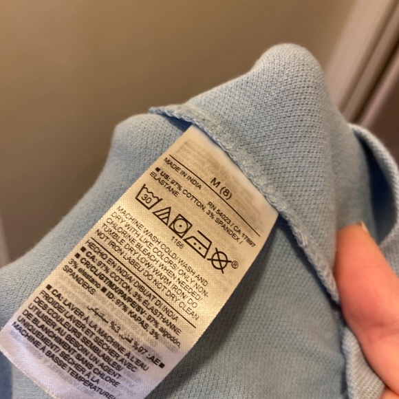 NEW OLD NAVY BABY BLUE POLO SHORT SZ M (8) KNIT PIQUE UNIFORM PREPPY - Picture 7 of 7